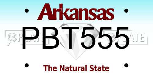 PBT555 Arkansas License Plate