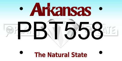 PBT558 Arkansas License Plate