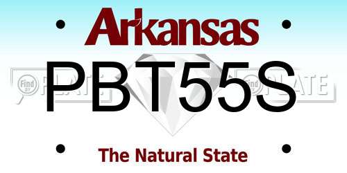 PBT55S Arkansas License Plate
