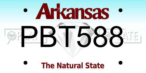 PBT588 Arkansas License Plate