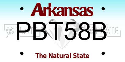 PBT58B Arkansas License Plate
