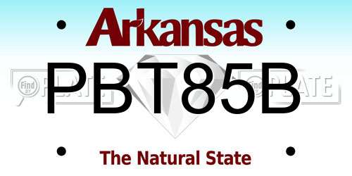 PBT85B Arkansas License Plate