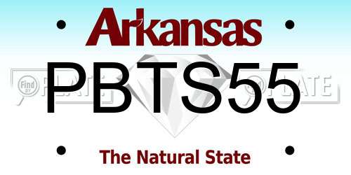 PBTS55 Arkansas License Plate