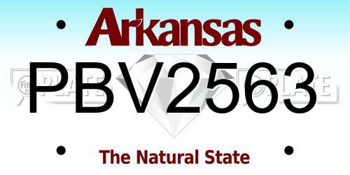 PBV2563 Arkansas License Plate