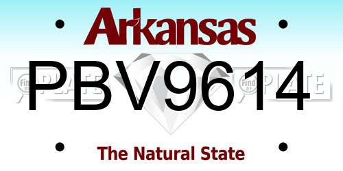 PBV9614 Arkansas License Plate