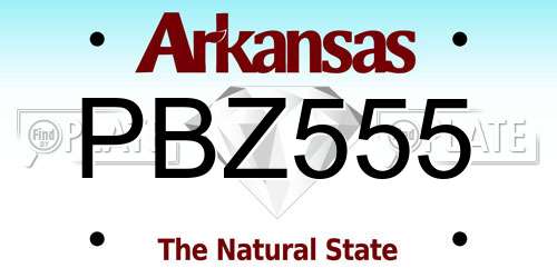 PBZ555 Arkansas License Plate
