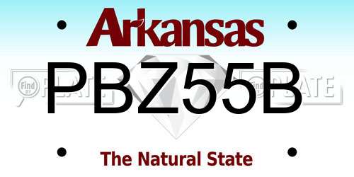 PBZ55B Arkansas License Plate