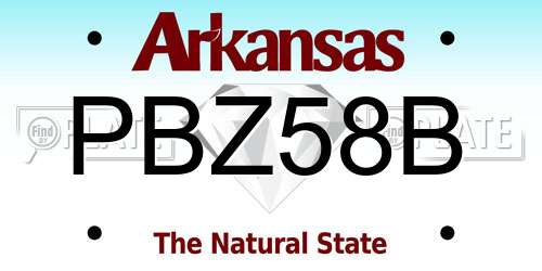 PBZ58B Arkansas License Plate