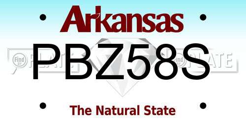 PBZ58S Arkansas License Plate