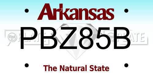 PBZ85B Arkansas License Plate
