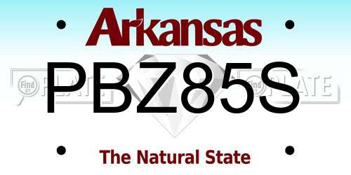 PBZ85S Arkansas License Plate
