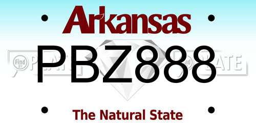 PBZ888 Arkansas License Plate