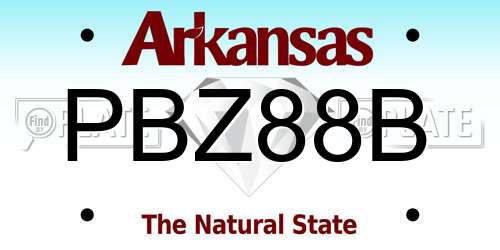 PBZ88B Arkansas License Plate