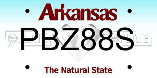 PBZ88S Arkansas License Plate
