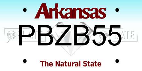 PBZB55 Arkansas License Plate