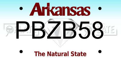 PBZB58 Arkansas License Plate