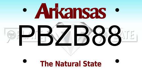 PBZB88 Arkansas License Plate