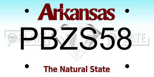PBZS58 Arkansas License Plate