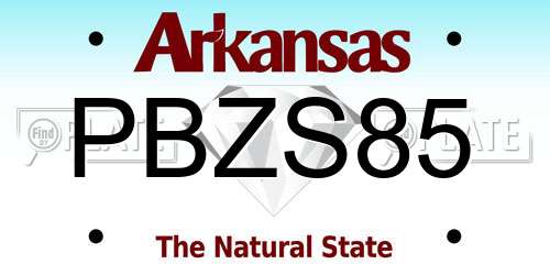 PBZS85 Arkansas License Plate