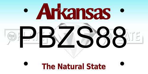 PBZS88 Arkansas License Plate