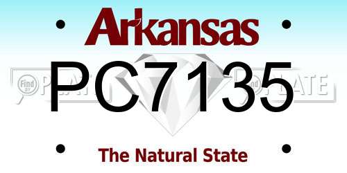 PC7135 Arkansas License Plate