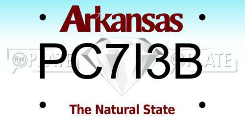 PC7I3B Arkansas License Plate