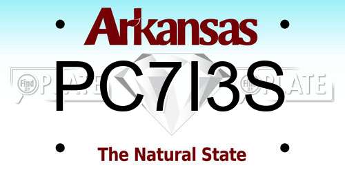 PC7I3S Arkansas License Plate