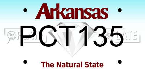 PCT135 Arkansas License Plate