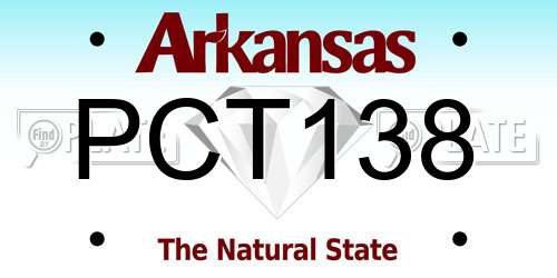 PCT138 Arkansas License Plate