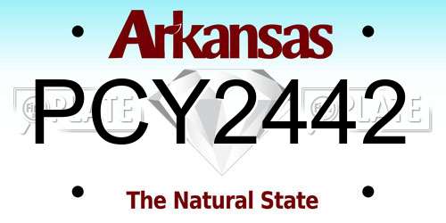 PCY2442 Arkansas License Plate