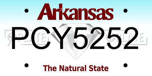PCY5252 Arkansas License Plate
