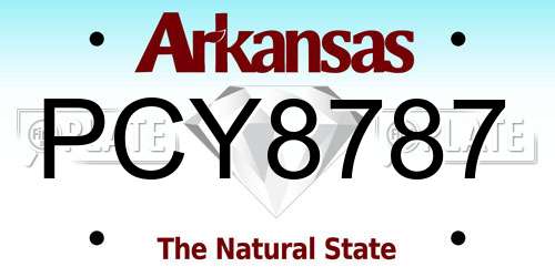 PCY8787 Arkansas License Plate