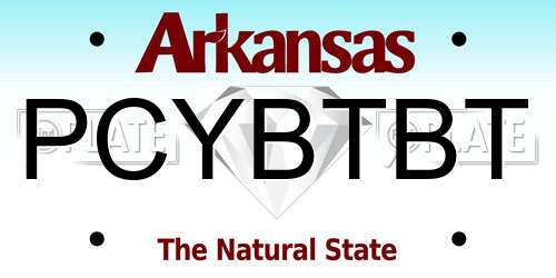PCYBTBT Arkansas License Plate