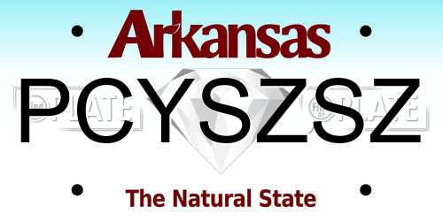 PCYSZSZ Arkansas License Plate