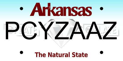PCYZAAZ Arkansas License Plate
