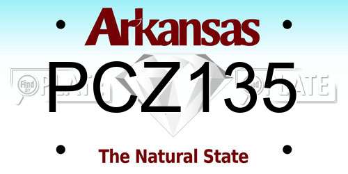 PCZ135 Arkansas License Plate