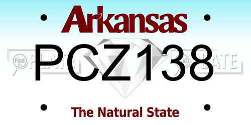PCZ138 Arkansas License Plate