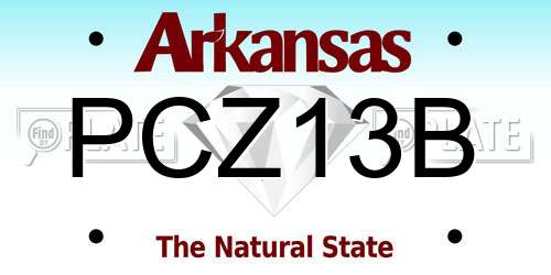 PCZ13B Arkansas License Plate