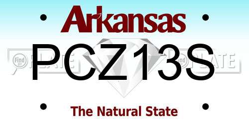 PCZ13S Arkansas License Plate