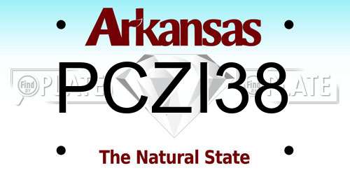 PCZI38 Arkansas License Plate