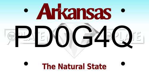 PD0G4Q Arkansas License Plate
