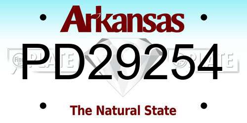 PD29254 Arkansas License Plate