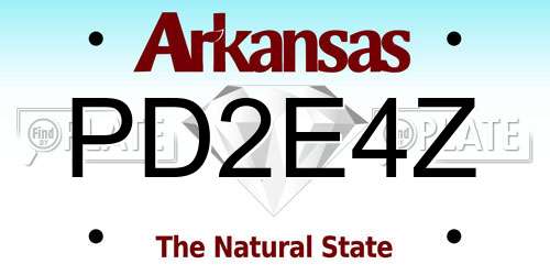 PD2E4Z Arkansas License Plate
