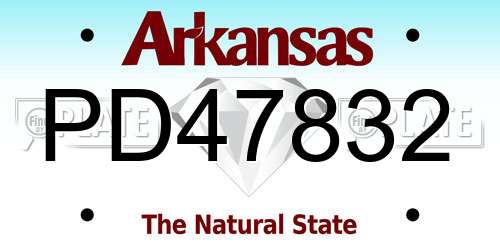 PD47832 Arkansas License Plate