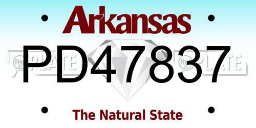 PD47837 Arkansas License Plate