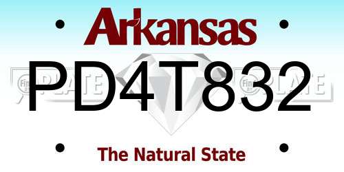 PD4T832 Arkansas License Plate