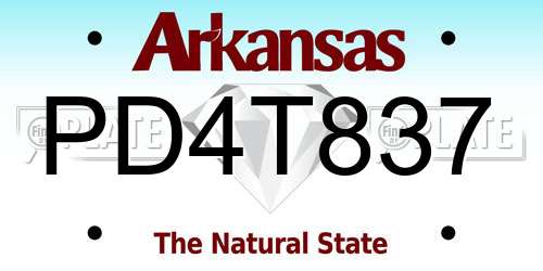 PD4T837 Arkansas License Plate