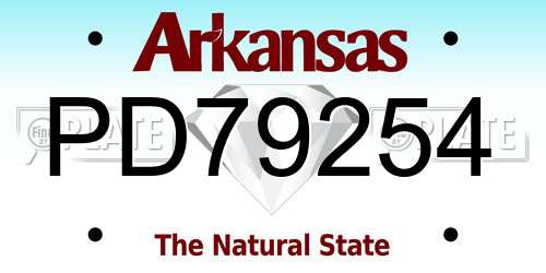 PD79254 Arkansas License Plate