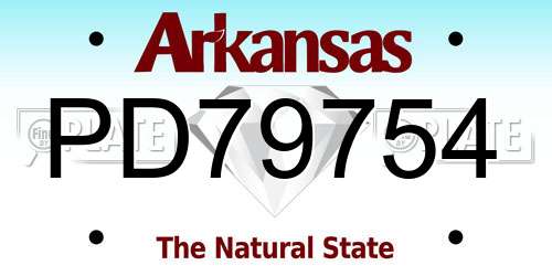 PD79754 Arkansas License Plate