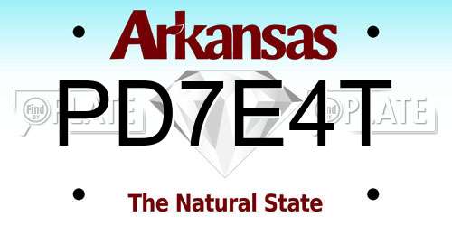 PD7E4T Arkansas License Plate